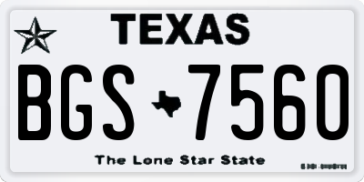 TX license plate BGS7560