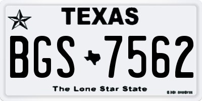 TX license plate BGS7562