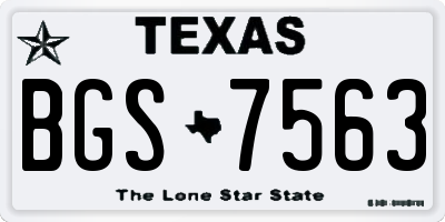 TX license plate BGS7563
