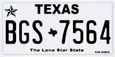 TX license plate BGS7564