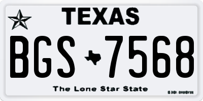 TX license plate BGS7568