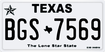 TX license plate BGS7569