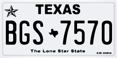 TX license plate BGS7570