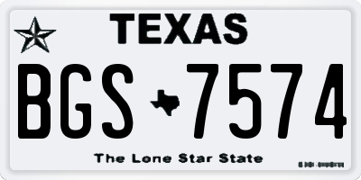 TX license plate BGS7574