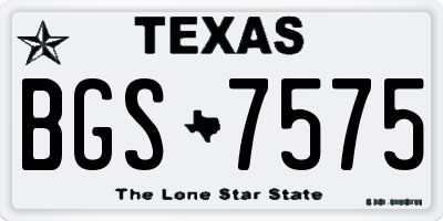 TX license plate BGS7575