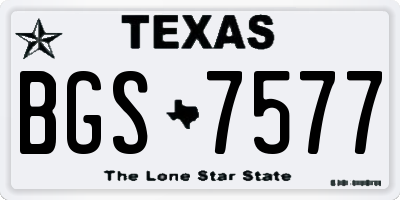 TX license plate BGS7577