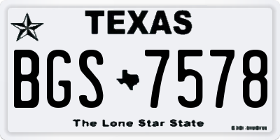 TX license plate BGS7578