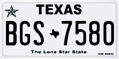 TX license plate BGS7580