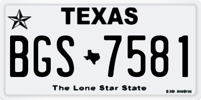 TX license plate BGS7581