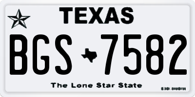 TX license plate BGS7582