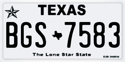 TX license plate BGS7583
