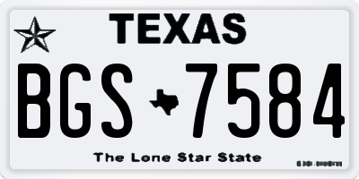 TX license plate BGS7584