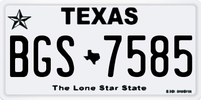 TX license plate BGS7585