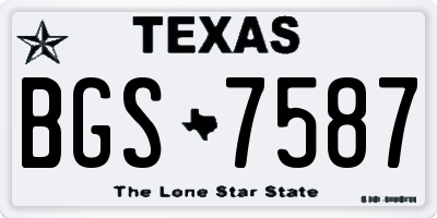 TX license plate BGS7587