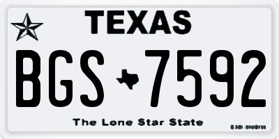 TX license plate BGS7592