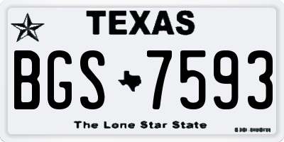 TX license plate BGS7593