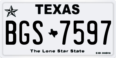 TX license plate BGS7597