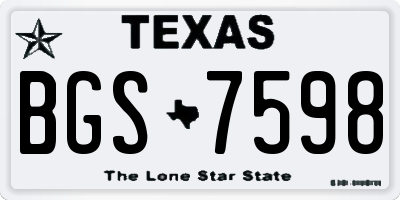 TX license plate BGS7598