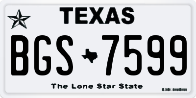 TX license plate BGS7599