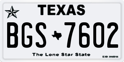 TX license plate BGS7602