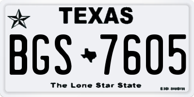 TX license plate BGS7605