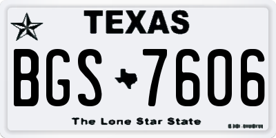 TX license plate BGS7606