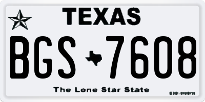TX license plate BGS7608