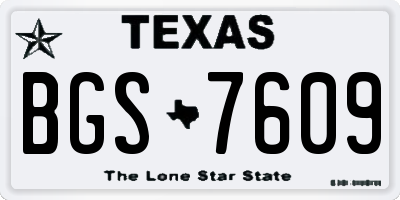 TX license plate BGS7609