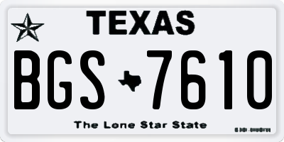 TX license plate BGS7610