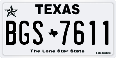 TX license plate BGS7611