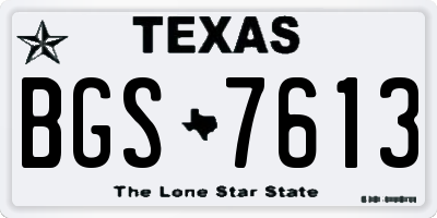 TX license plate BGS7613