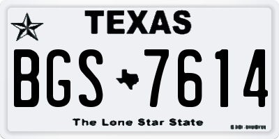 TX license plate BGS7614