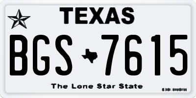TX license plate BGS7615