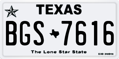 TX license plate BGS7616