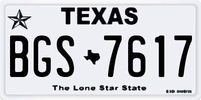 TX license plate BGS7617
