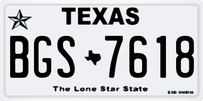 TX license plate BGS7618