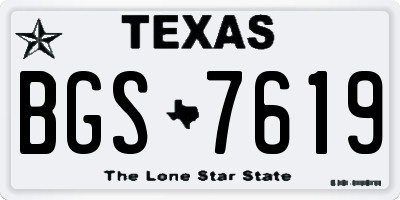 TX license plate BGS7619