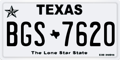 TX license plate BGS7620