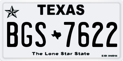 TX license plate BGS7622