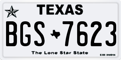 TX license plate BGS7623