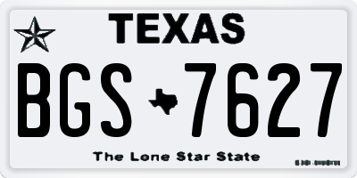 TX license plate BGS7627