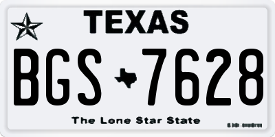 TX license plate BGS7628