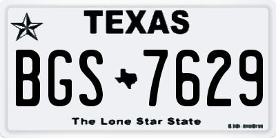 TX license plate BGS7629