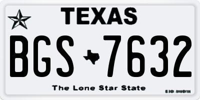TX license plate BGS7632