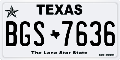 TX license plate BGS7636