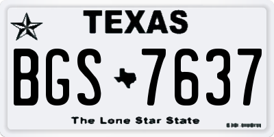 TX license plate BGS7637