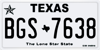 TX license plate BGS7638