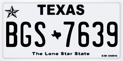 TX license plate BGS7639