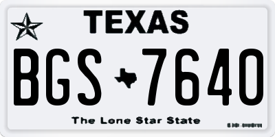 TX license plate BGS7640