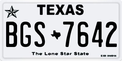 TX license plate BGS7642